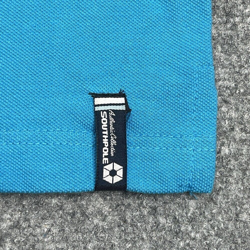 Southpole Polo Shirt Mens Large Ocean Blue Short Sleeve Y2K NEW With Tags - Picture 7 of 11